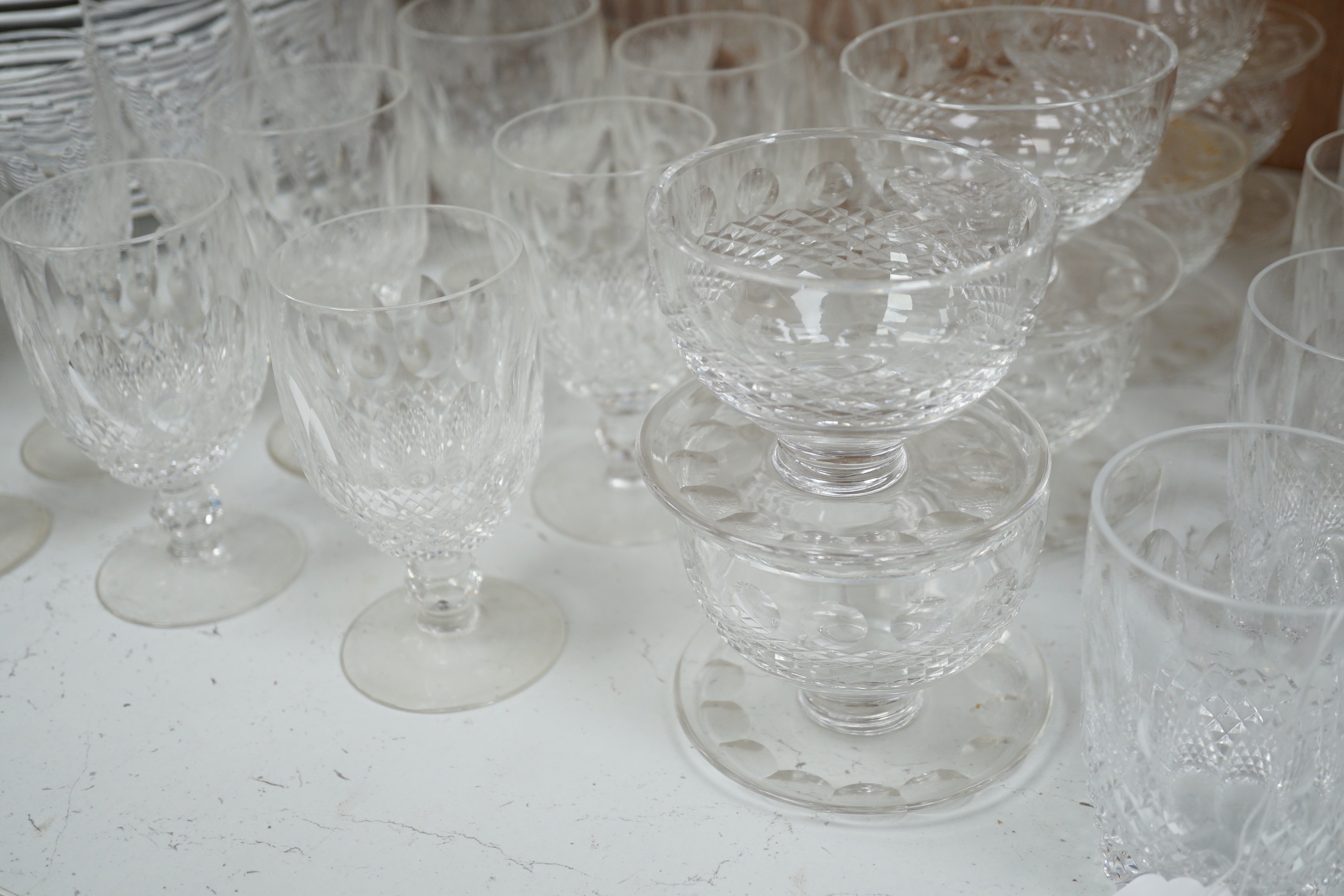 A collection of Waterford Colleen pattern drinking glasses